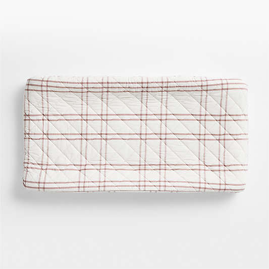 Stax Violet Rose Organic Yarn Dyed Baby Changing Pad Cover