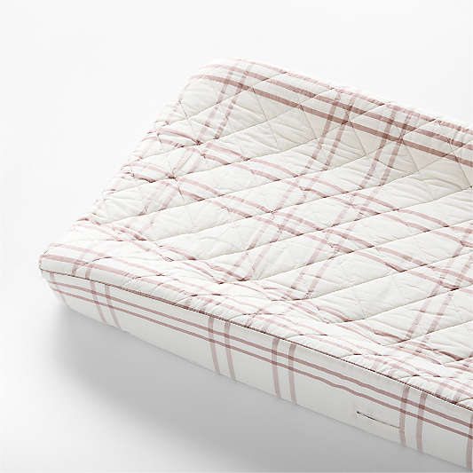 Stax Violet Rose Organic Yarn Dyed Baby Changing Pad Cover