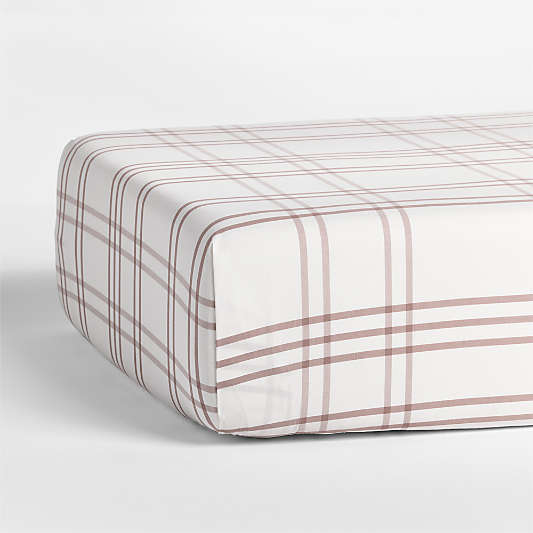 Stax Violet Rose 100% Organic Yarn Dyed Baby Crib Fitted Sheet