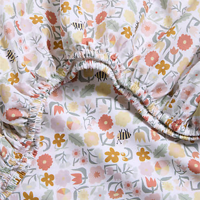 Stay Cool Flora 100% Organic Cotton Baby Crib Fitted Sheet