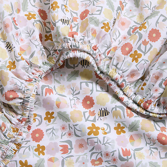 Stay Cool Flora 100% Organic Cotton Baby Crib Fitted Sheet