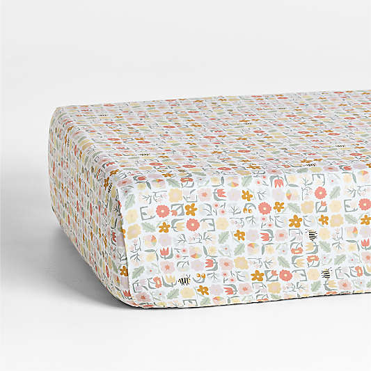 Stay Cool Flora 100% Organic Cotton Baby Crib Fitted Sheet