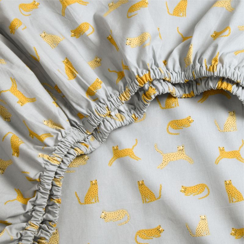 Stay Cool Little Leopards Organic Cotton Baby Crib Fitted Sheet - image 3 of 5