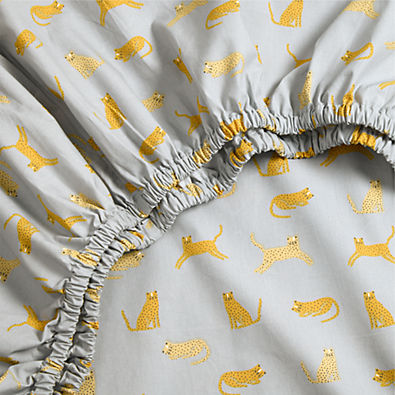 View Stay Cool Little Leopards 100% Organic Cotton Baby Crib Fitted Sheet details
