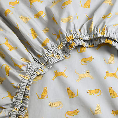 Stay Cool Little Leopards 100% Organic Cotton Baby Crib Fitted Sheet