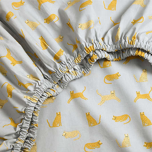 Stay Cool Little Leopards 100% Organic Cotton Baby Crib Fitted Sheet