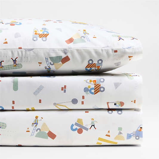 Stay Cool Modern Trucks Organic Cotton Toddler Sheet Set