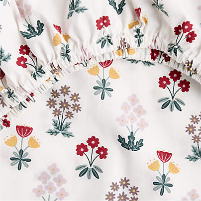 Stay Cool Nordic Bloom Organic Cotton Baby Crib Fitted Sheet