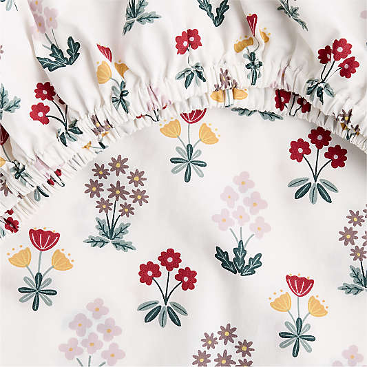 Stay Cool Nordic Bloom 100% Organic Cotton Baby Crib Fitted Sheet