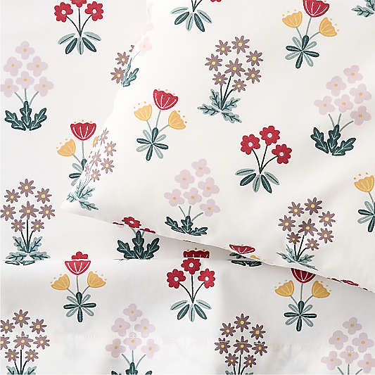 Stay Cool Nordic Bloom Organic Cotton Toddler Sheet Set