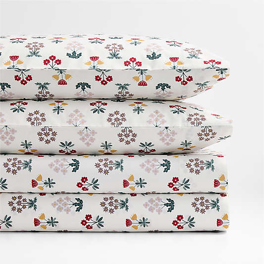 Stay Cool Nordic Bloom 100% Organic Cotton Kids Queen Sheet Set