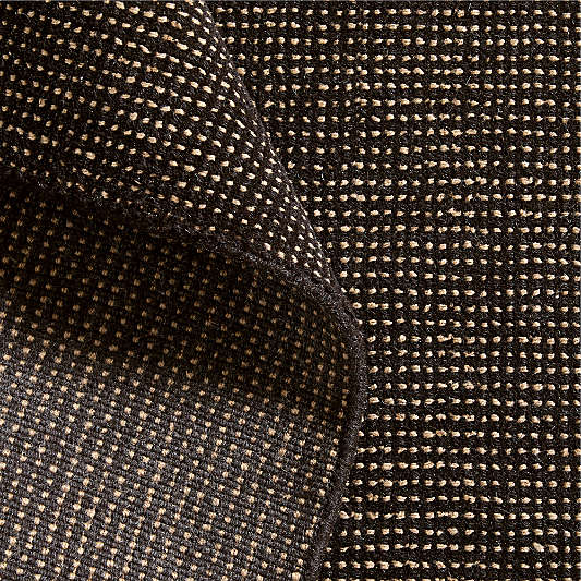 Stockholm Wool/Jute Blend Handwoven Black and Natural Rug Swatch 12"x18"