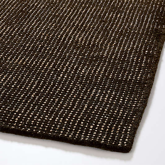 Stockholm Wool Jute Blend Black and Natural Rug Swatch 12"x18"