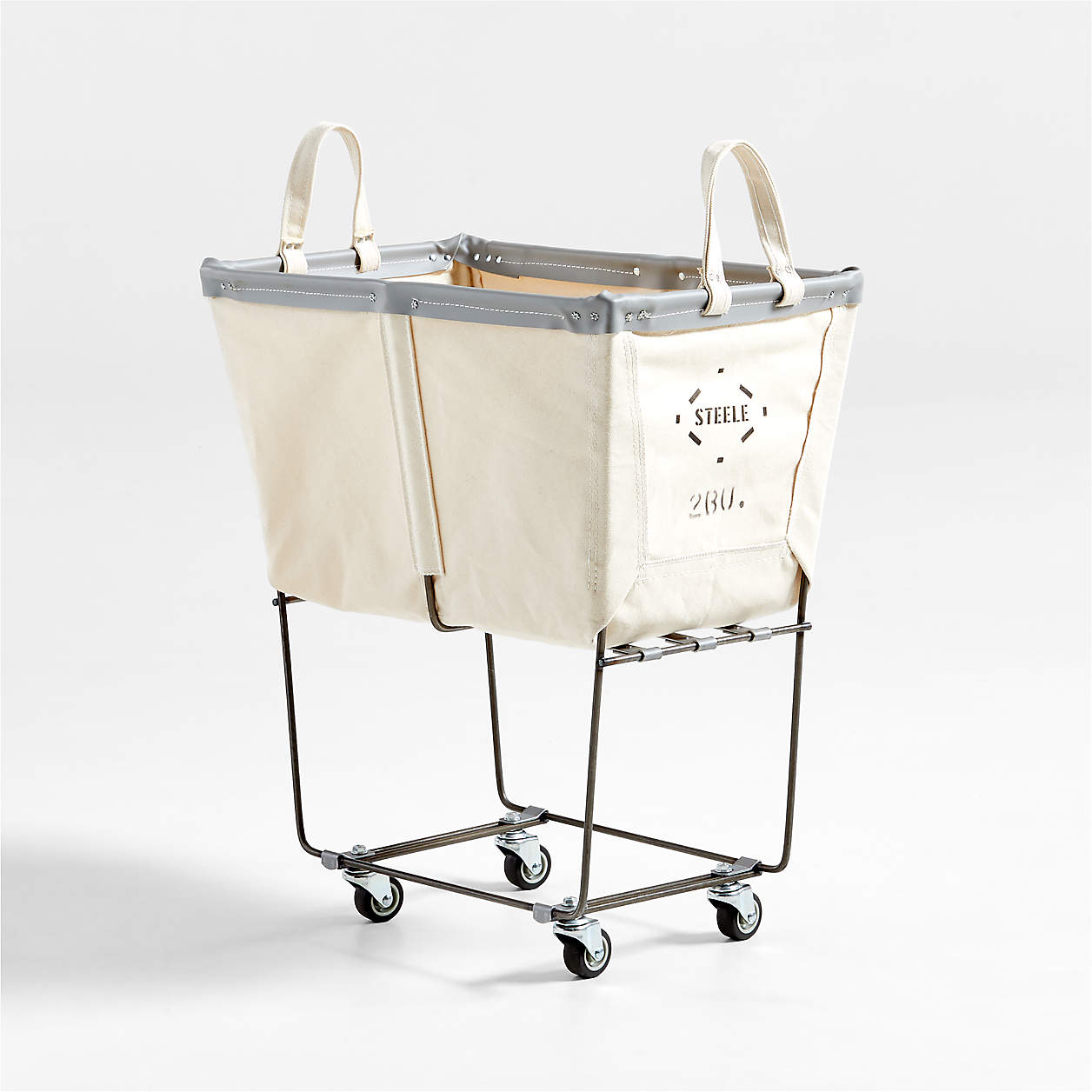 Steele 2Bushel Canvas Elevated Rolling Laundry Hamper + Reviews Crate & Barrel