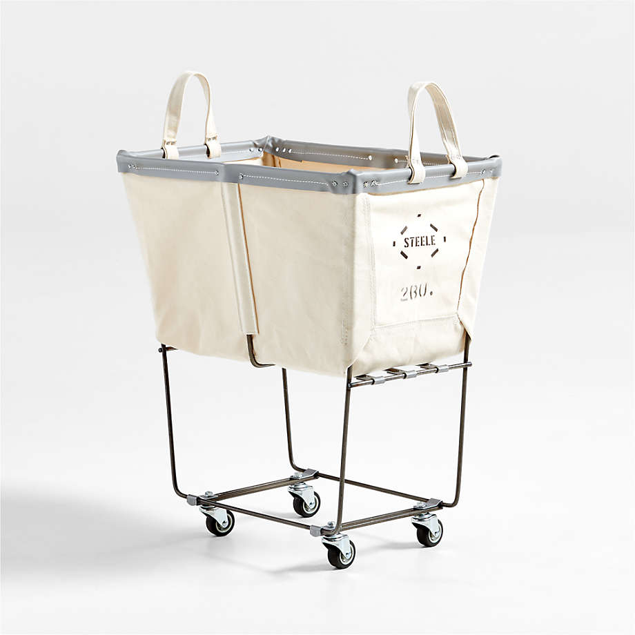 Steele Canvas 2-Bushel Elevated Rolling Laundry Hamper | Crate & Barrel