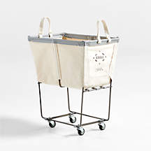 Steele Canvas 2-Bushel Elevated Rolling Laundry Hamper + Reviews | Crate & Barrel