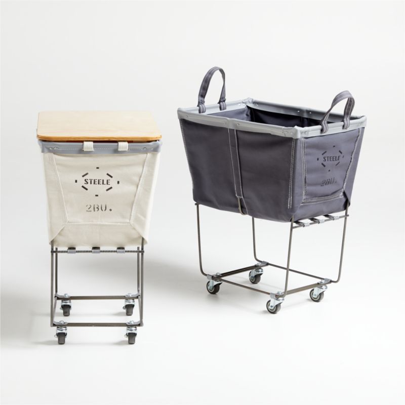 Steele ® Briquette Gray 2-Bushel Elevated Rolling Laundry Hamper - image 1 of 4