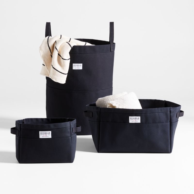 Steele ® Small Black Canvas Storage and Laundry Basket - image 1 of 4