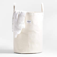 Steele Tall Canvas Storage and Laundry Basket + Reviews | Crate & Barrel