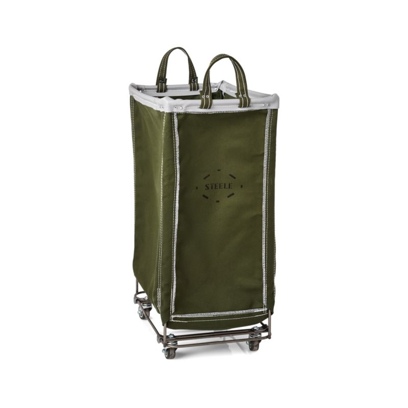 Steele ® Olive 2.5-Bushel Vertical Rolling Laundry Hamper - image 4 of 6