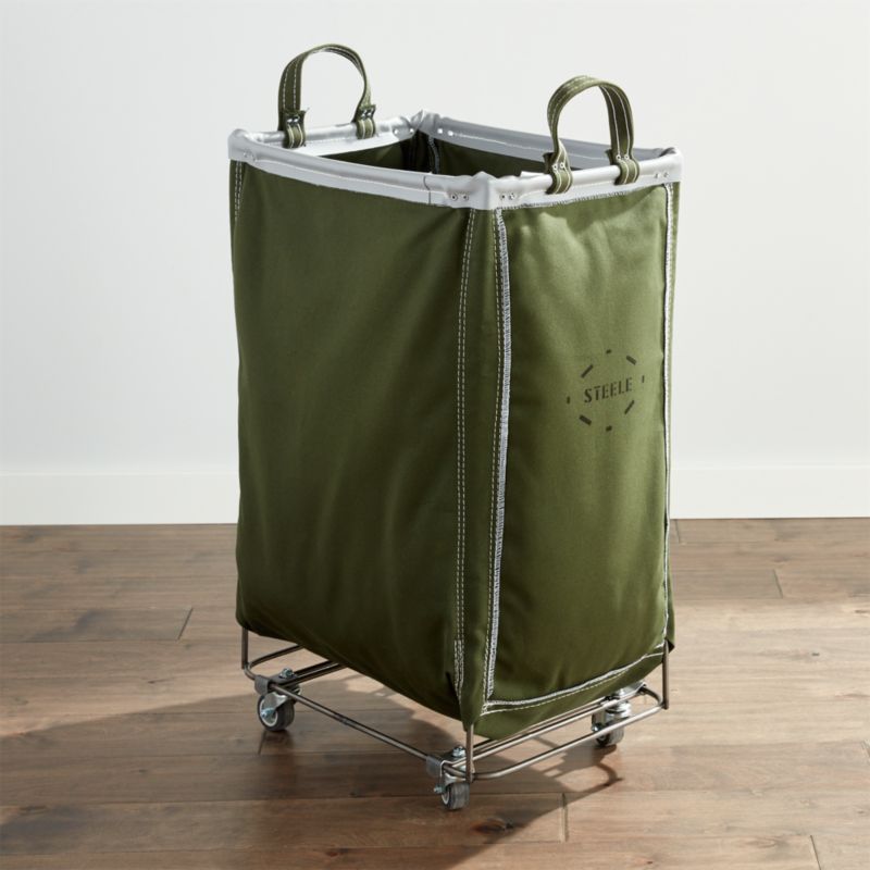 Steele ® Olive 2.5-Bushel Vertical Rolling Laundry Hamper - image 2 of 6