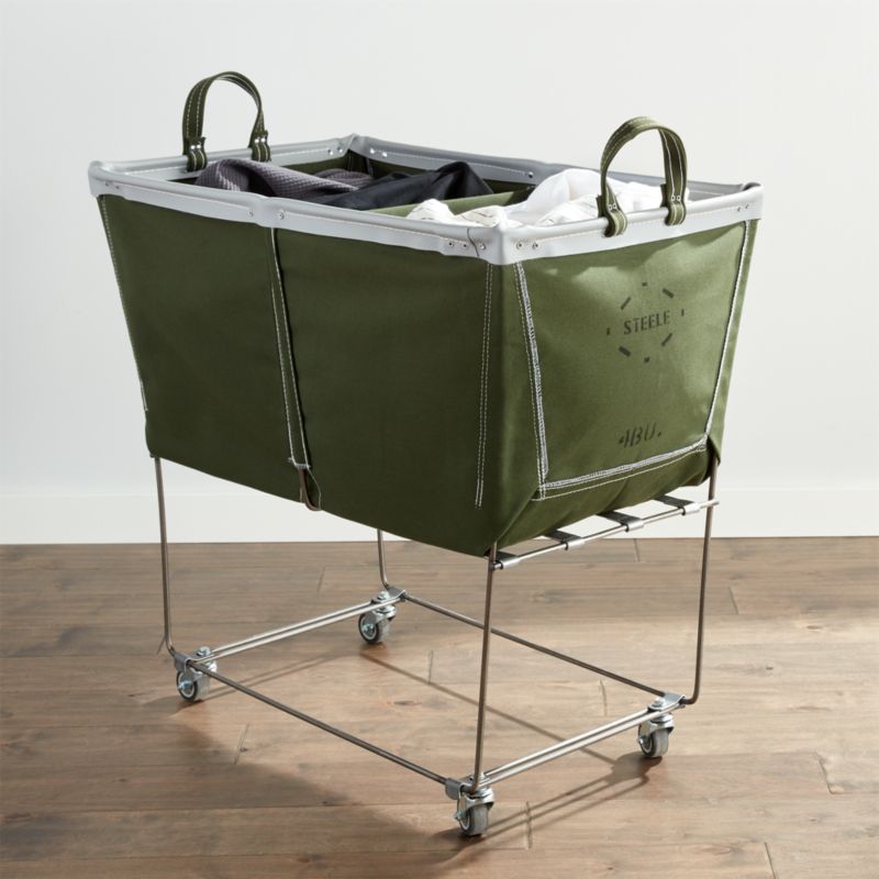 Steele ® Olive 4-Bushel Divided Sorter Rolling Laundry Hamper - image 3 of 6