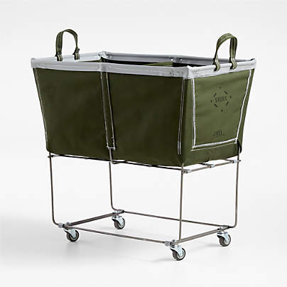 Steele ® Olive 4-Bushel Divided Sorter Rolling Laundry Hamper