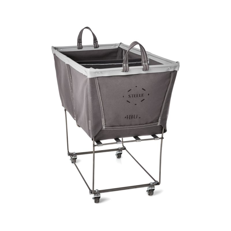 Steele ® Briquette Gray 4-Bushel Divided Sorter Rolling Laundry Hamper - image 5 of 6