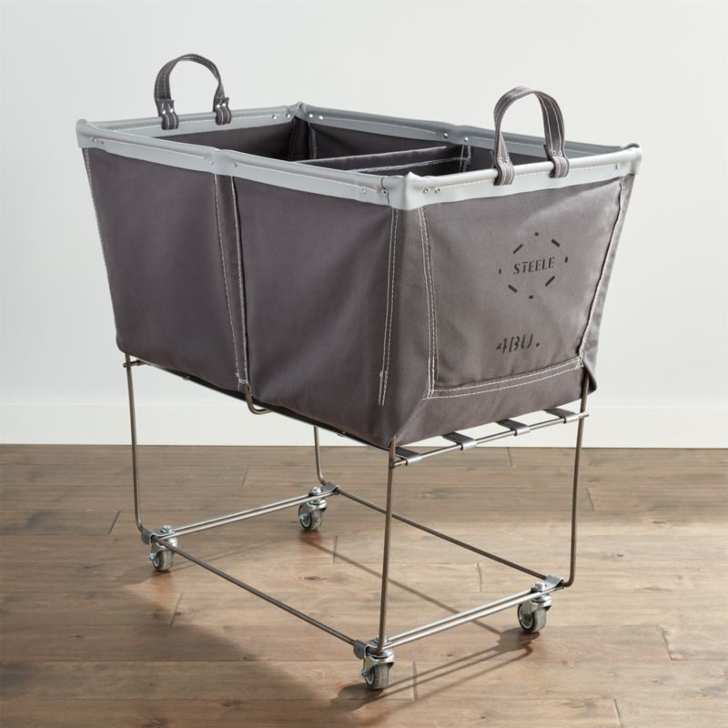 Steele ® Briquette Gray 4-Bushel Divided Sorter Rolling Laundry Hamper - image 3 of 6