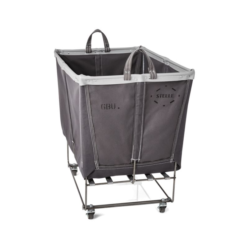 Steele ® Briquette Gray 6-Bushel Elevated Rolling Laundry Hamper - image 5 of 6