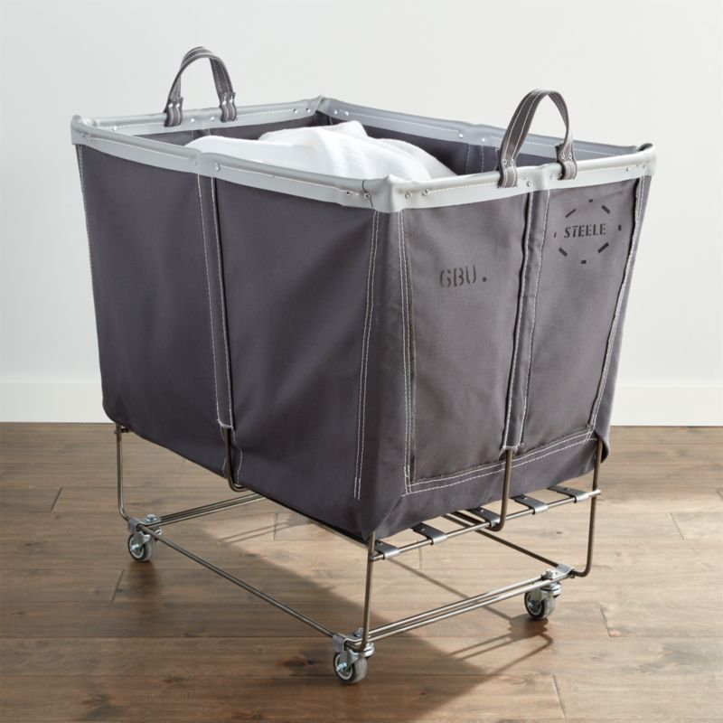 Steele ® Briquette Gray 6-Bushel Elevated Rolling Laundry Hamper - image 3 of 6