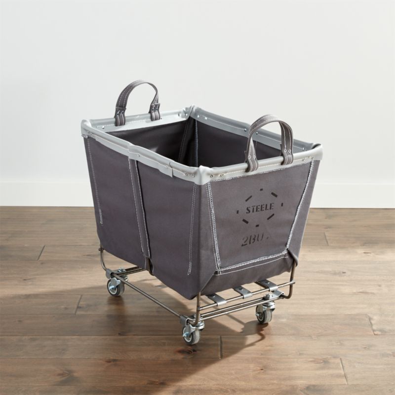 Steele ® Briquette Gray 2-Bushel Rolling Laundry Hamper - image 1 of 5