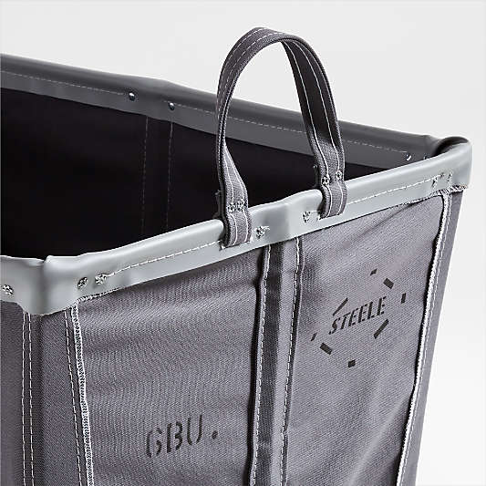 Steele ® Briquette Gray 6-Bushel Elevated Rolling Laundry Hamper