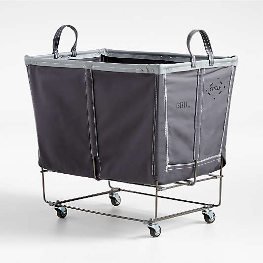 Steele ® Briquette Gray 6-Bushel Elevated Rolling Laundry Hamper