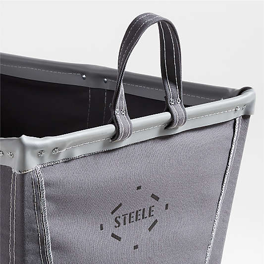 Steele ® Briquette Gray 3-Bushel Elevated Rolling Laundry Hamper