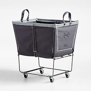 Commercial Divided Rolling Canvas Bin Laundry Hamper on Wheels, Gray,  Divided - Kroger