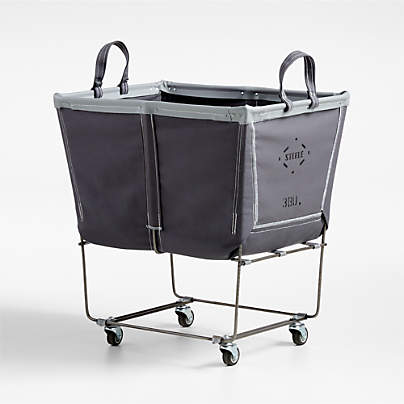 Steele ® Briquette Gray 3-Bushel Elevated Rolling Laundry Hamper