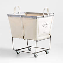 Steele Canvas 3-Bushel Elevated Rolling Laundry Hamper + Reviews | Crate & Barrel