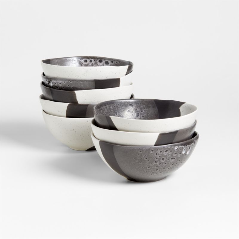 Stella Black Cereal Bowls, Set of 8