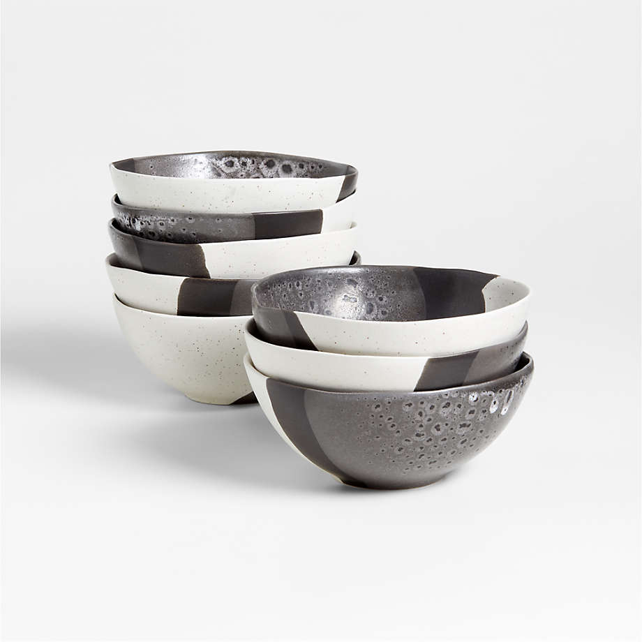 Stella Black Cereal Bowls, Set of 8 Crate & Barrel