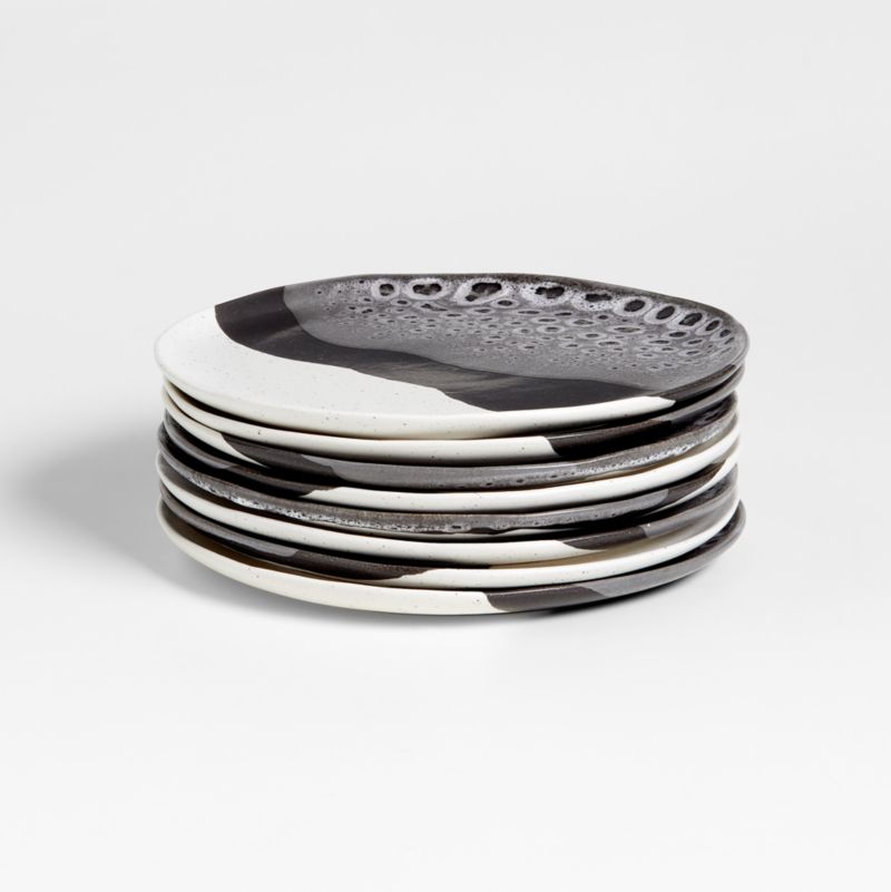 Stella Black Salad Plates, Set of 8