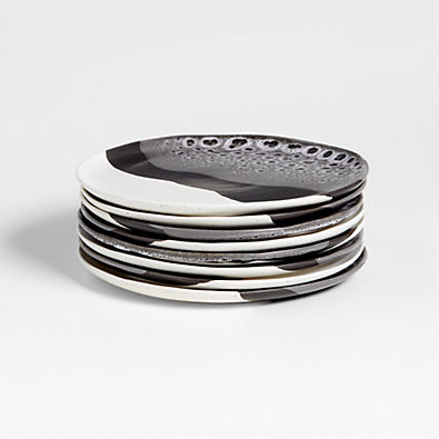 View Stella Black Salad Plates, Set of 8 details