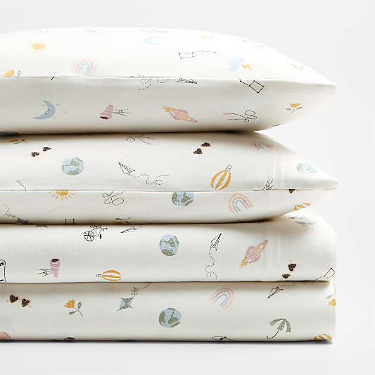 Comfy Tee Stellar Dreams 100% Organic Cotton Kids Full Sheet Set