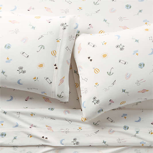 Comfy Tee Stellar Dreams 100% Organic Cotton Kids Queen Sheet Set
