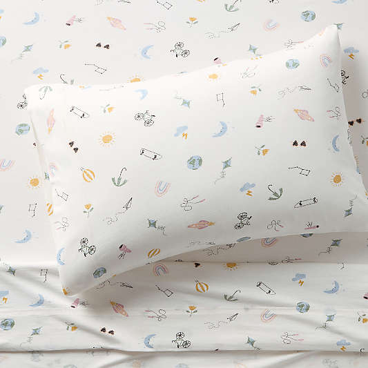 Comfy Tee Stellar Dreams 100% Organic Cotton Kids Twin Sheet Set