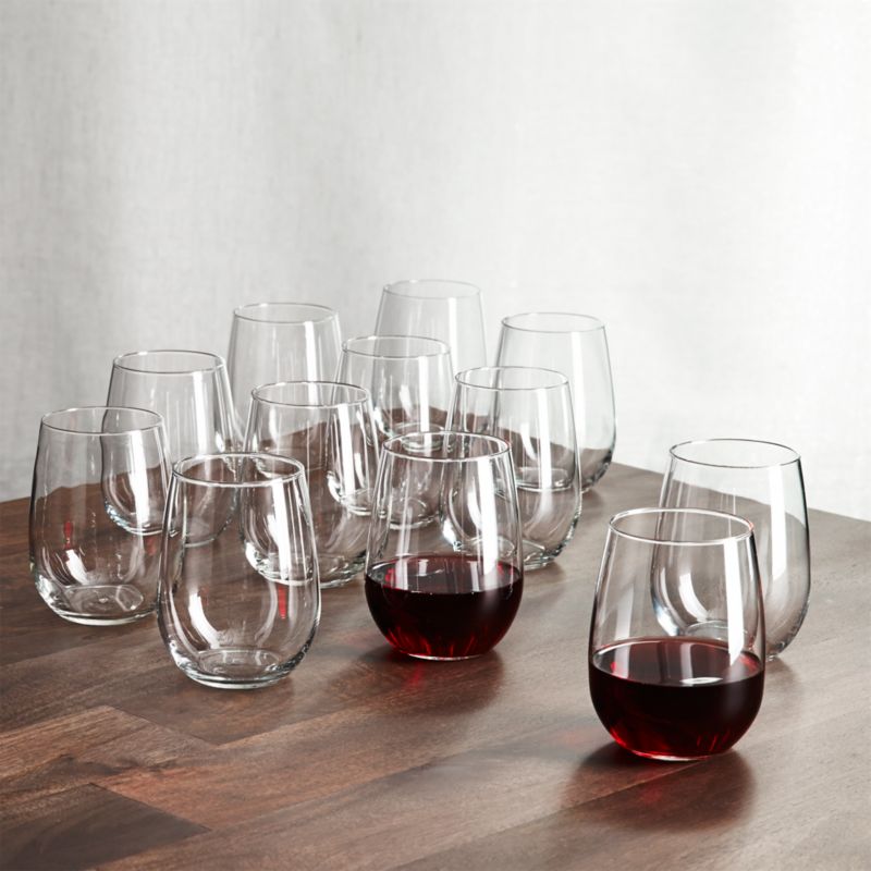 Stemless Wine Glasses, 17 oz, Clear, White Wine Glasses - Cartridge Savers