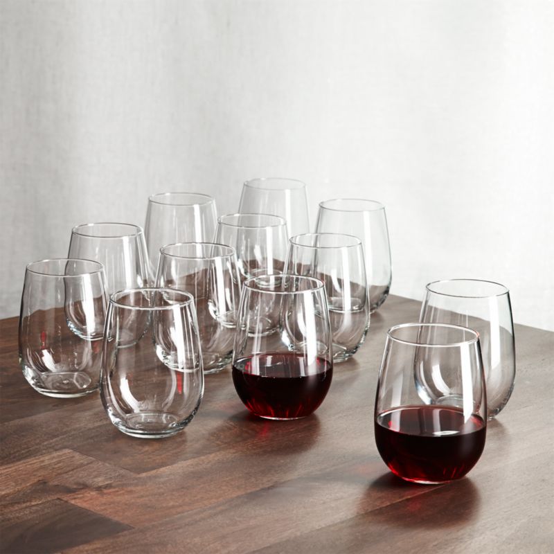 Stemless Wine Glasses Set of 6-17 0z. and Set of 6-21 0z