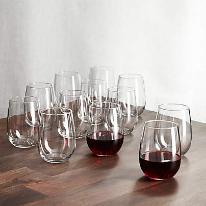 Aspen 17-Oz. Stemless Wine Glasses, Set of 12