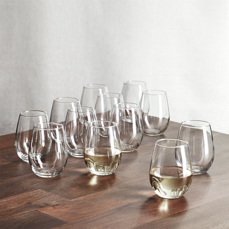 Gaia Stemless Wine Glasses 12-Piece Set