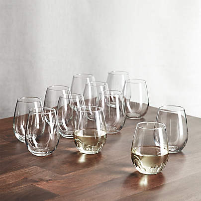 Aspen 11.75-Oz. Stemless Wine Glasses, Set of 12
